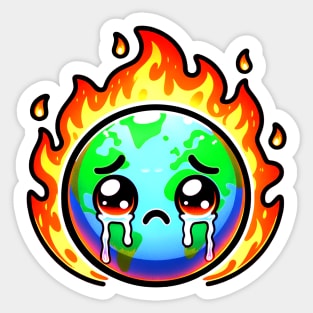 Earth's on fire! Sticker